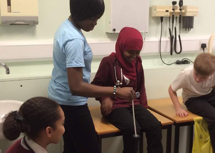 Students from Haslemere Primary take part in an outreach programme run by St George&#39;s medical school